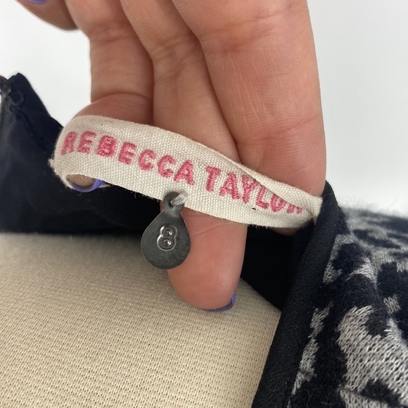 Rebecca Taylor Animal Print Peplum Cap Sleeve Top - Picture 9 of 10